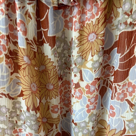 Astr Floral Print Maxi Smocked Dress in Pink and Brown Size M - Picture 5 of 12